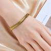 Gold Herringbone Snake Chain Bracelet, Adjustable Flat Snake Bone Bangle, Elegant Chunky Jewelry for Women Daily Wear Gift