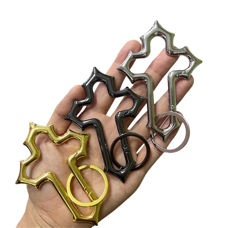 1Pcs Religious Crucifix Grunge Clasp Key Clip Y2K Cross Carabiner Keychain Edc Gift For Men Camping Hiking Outdoor Climber