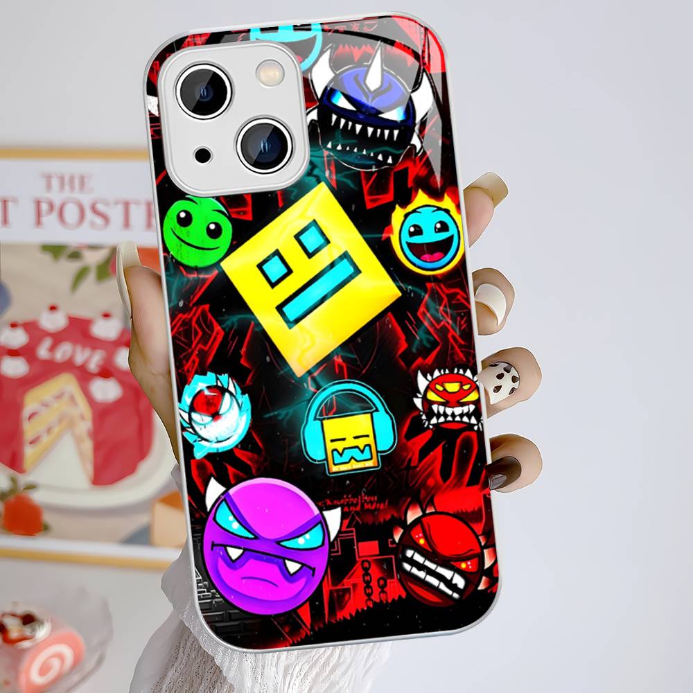 Game Geometry Dash For IPhone 14 13 12 Mini 11 Pro XS Max X XR 14 Plus Tempered Glass Cover