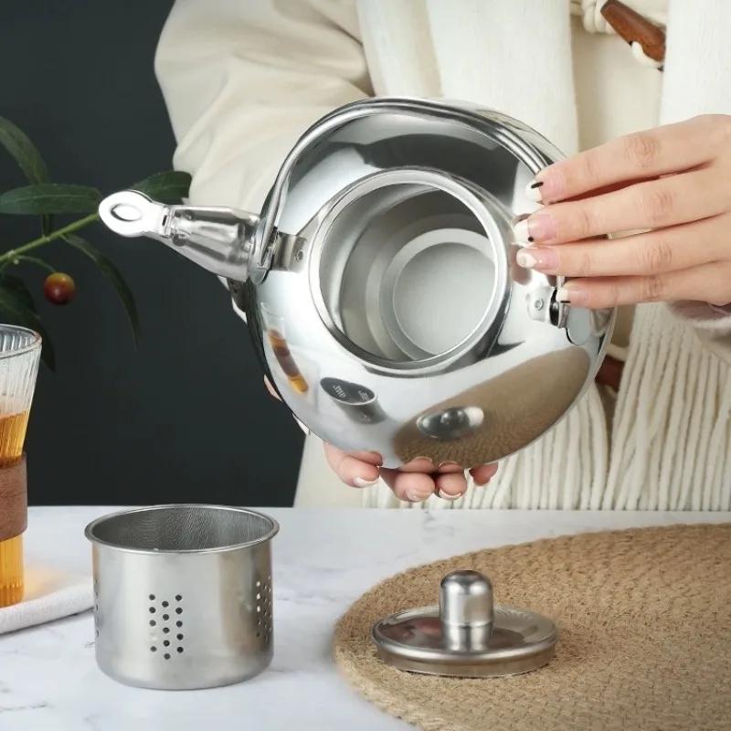 Stainless Steel Teapot Thickened Large-capacity Kettle Boil Tea Make Tea Restaurant Hotel Home Camping Kettle