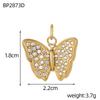 CARLIDANA New Gold Plated Charm Stainless Steel DIY Jewelry Pendant Multicolor Zircon Heart Butterfly Sun Flower Bowknot