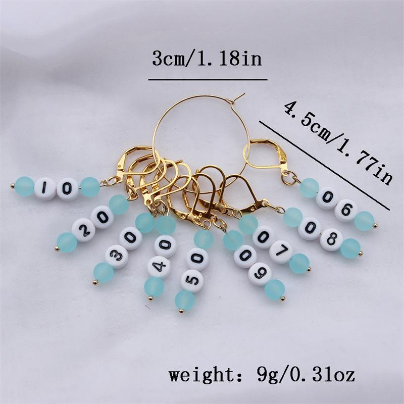 

1 Set Knitting Stitch Markers 0~90 Number Acrylic Beads Crochet Stitch Marker for Sewing Accessories DIY Craft Marker Tool