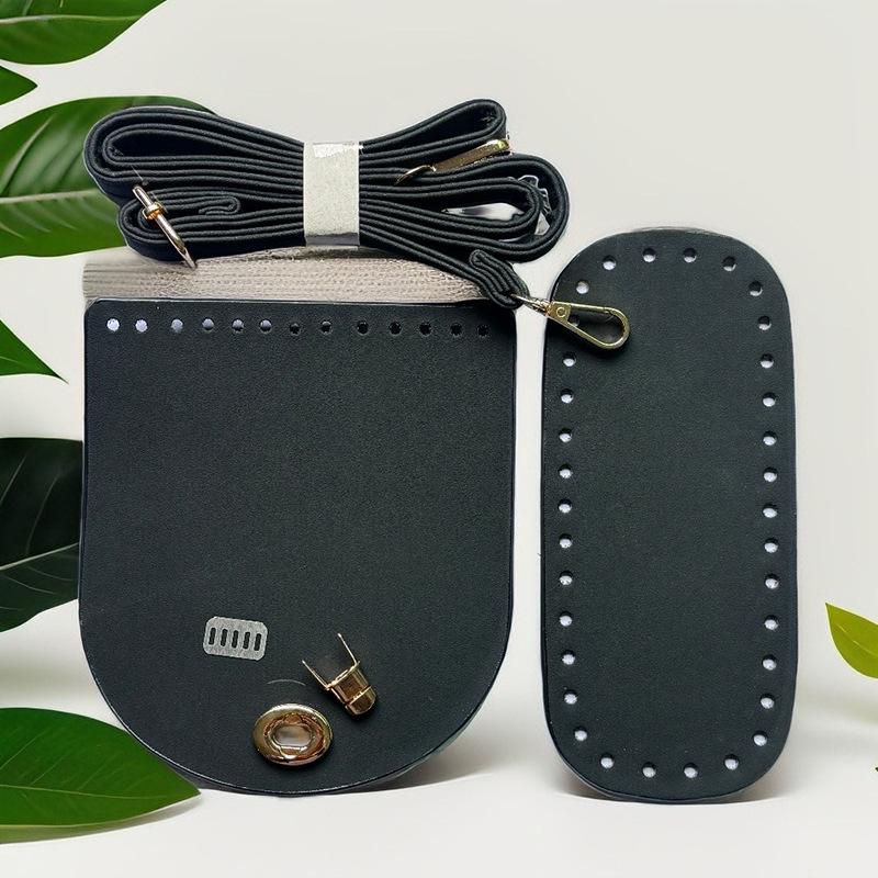 "Bolsa de vime feita à mão com alça longa e acessórios faça você mesmo"