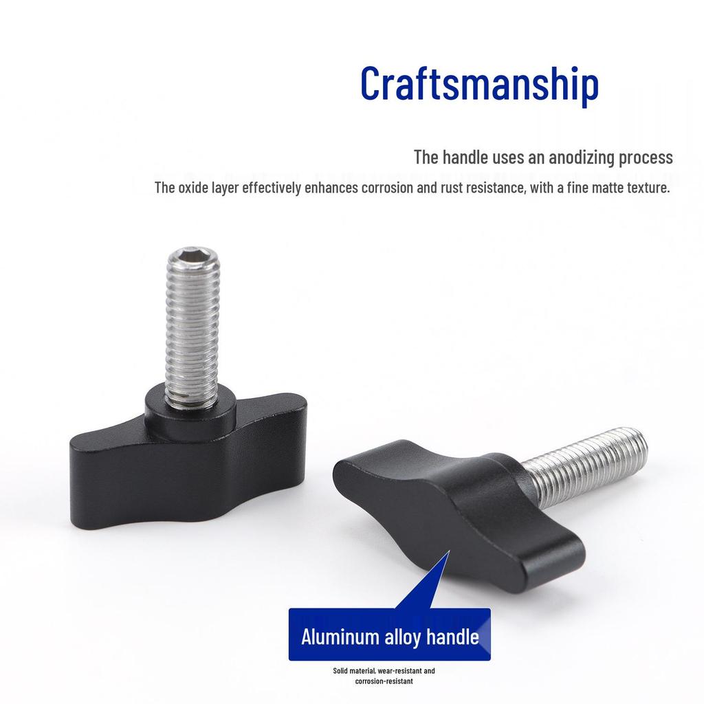 Universal M6 T-Handle Stainless Steel Thumb Screw for Photography Adjustment