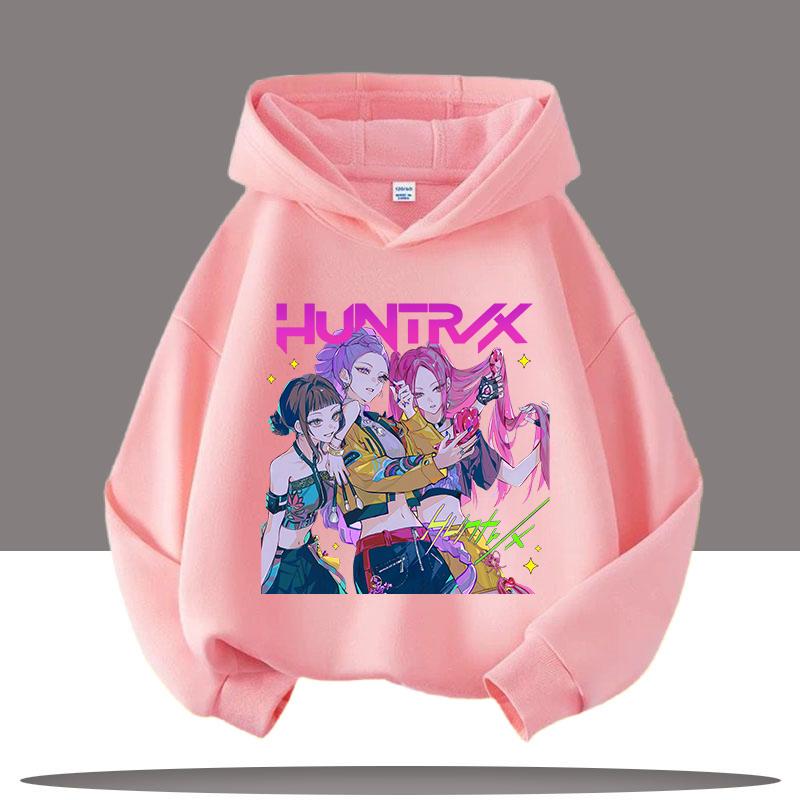 K-pop Mikiny Lovců démonů Chlapci Dívky Dlouhý rukáv Svrchní oděv Saja Chlapecký potisk Mikina s kapucí pro děti Módní svetr Dětské topy