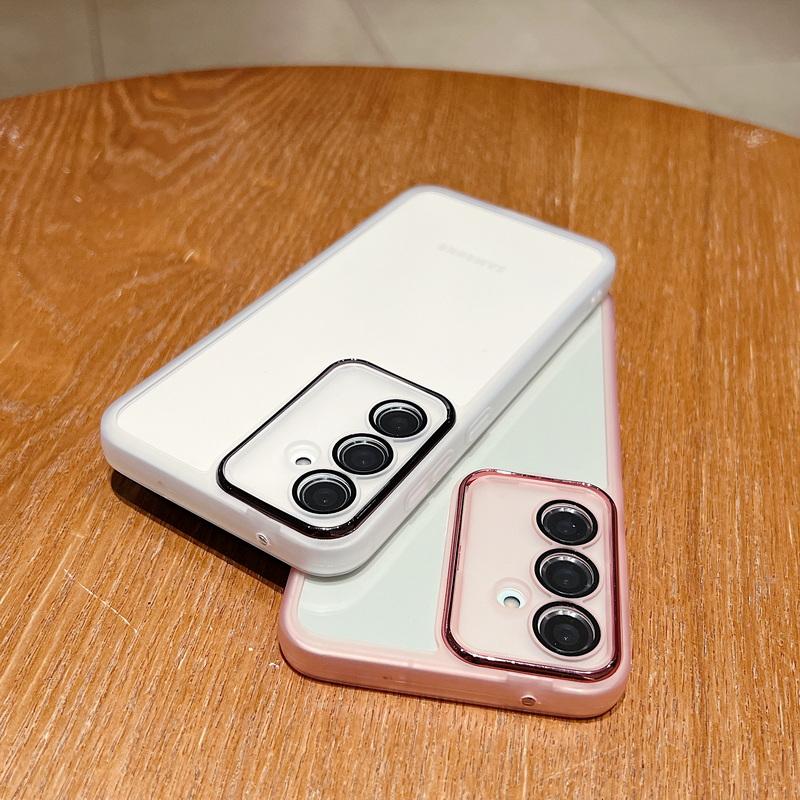 Solid Color Frame Soft Clear Phone Shell For Samsung S25 Ultra S24 FE S23 Plus S22 S21 A55 A16 A35 A54 A34 A15 Transparent Shockproof Slim Case Cover