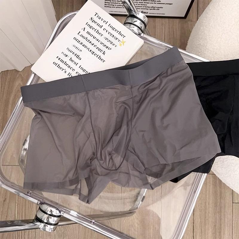 Men's Transparent Underwear Is Soft Comfortable Breathable Mesh Woven Elastic Waistband Quick Drying Casual Sexy Transparent Underwear