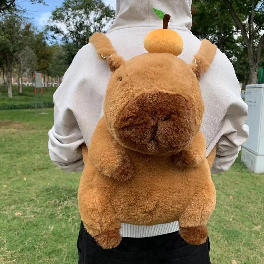 Capybara תרמיל קטיפה Kawaii אופנה Plushie בובה תיק פרווה תיק ילדים תיק כתף תיק מיני שקיות תרמיל מתנות לחברה