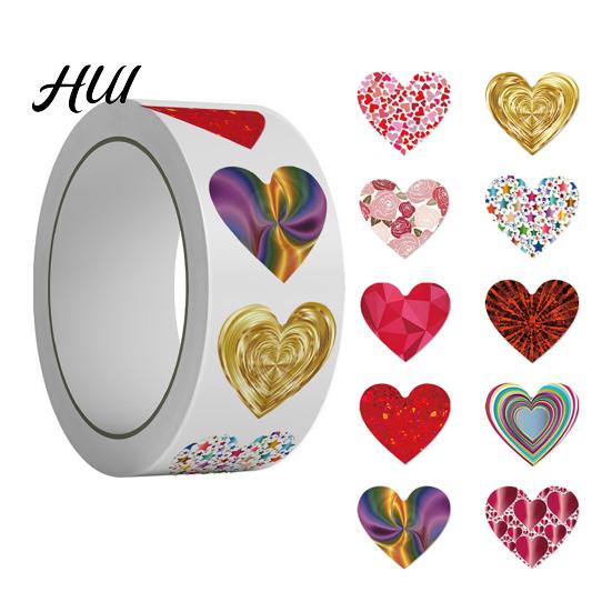 Heart Sticker Pack 500 Pcs Shaped Stickers 1 Self Adhesive Roll Love High-quality Pattern Decals for Valentine s Day Wedding Card Envelope Invitation Love Heart