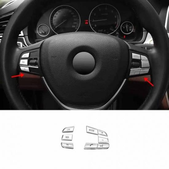 Matte Silver Steering Wheel 2013- For BMW 3 4 Series GT Button Sticker Trim