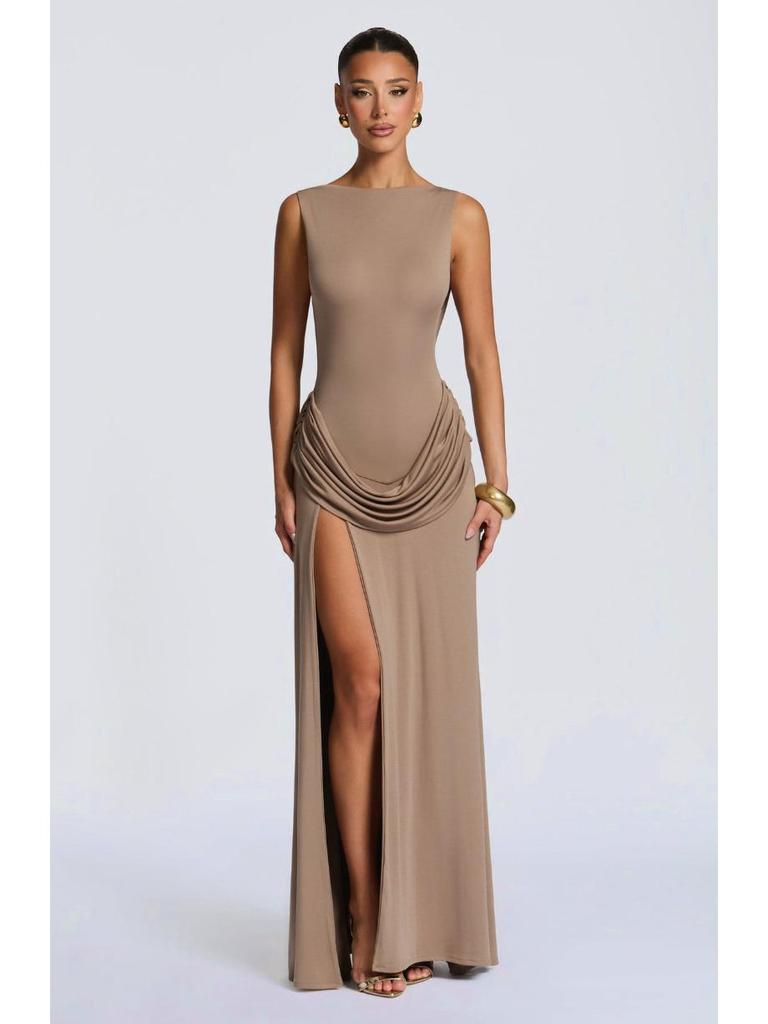 2026 Spring European & American Style Sexy Sleeveless Slim Fit High Slit Long Dress
