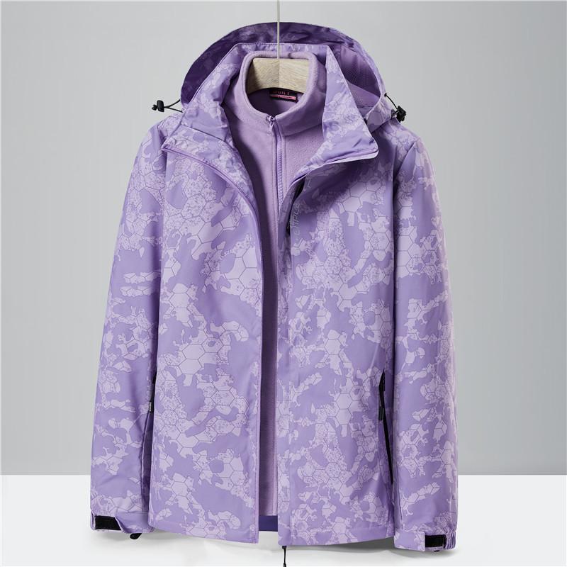 Autumn and Winter New Fashionable Sports Outdoor Three-in-one Men's and Women's Windproof and Waterproof Jacket Camouflage Men's Clothing