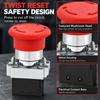 2PCS Plastic Push Button Switch Emergency Stop Button for XB2-BS542/ZB2-BE102C Factory Equipment