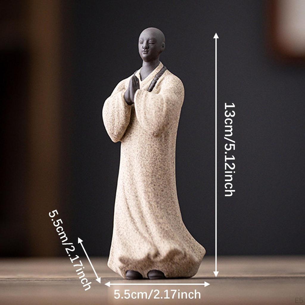 Buddha Statue Monk Figure Crafts Handmade Lifelike and Vivid Desktop Ornament Figurine for