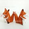 A fox and bunny with love hug home cartoon mini resin figurine ornament