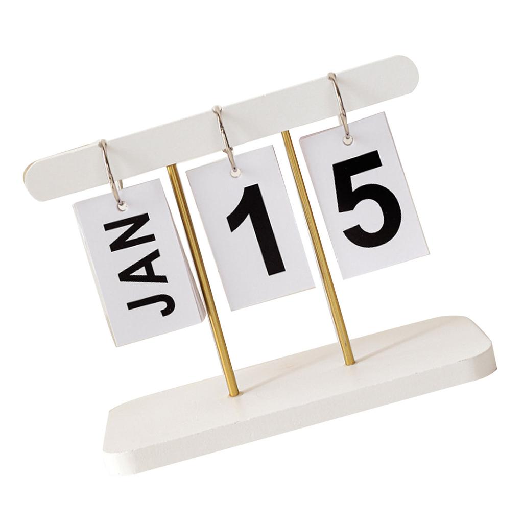 Standing Flip Desk Calendar Modern Reusable Daily Flip Calendar Wooden Desktop Calendar for Office