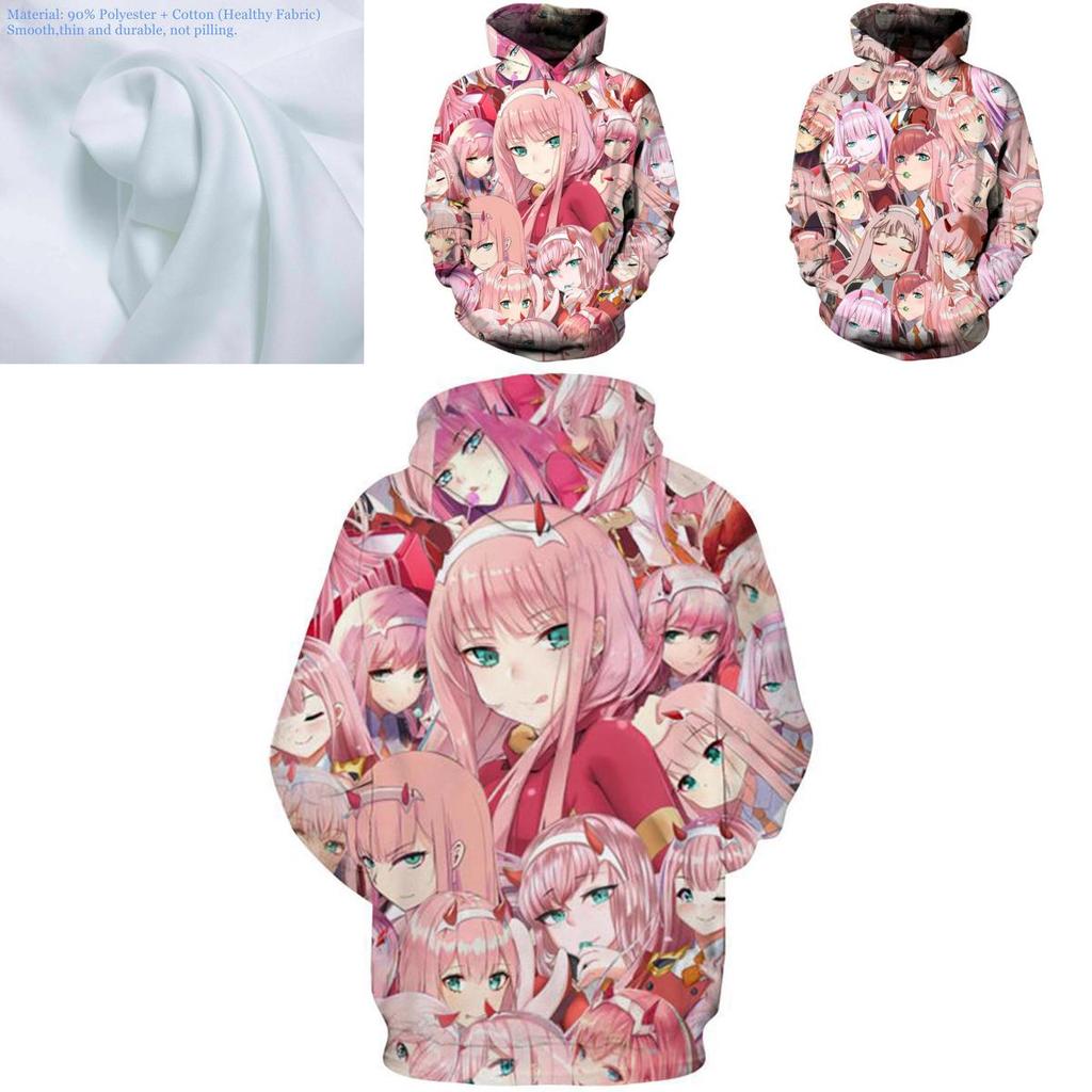 Cozy And Stylish Anime Darling In The Franxx Zero Two Pattern Unisex Hoodie
