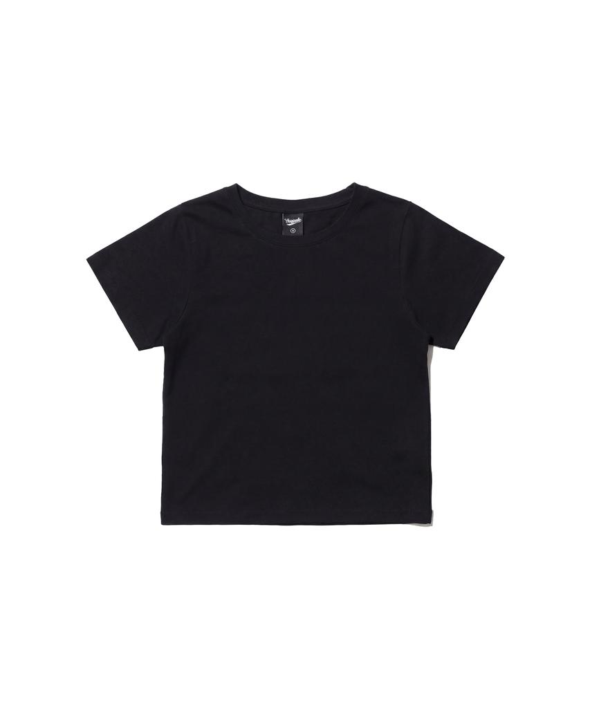 CREAM SODA LAB Men'S Standard Fit Cropped Short Sleeve Tee Black