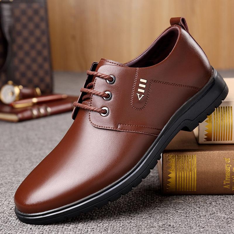 Kožené boty pánské jarní a podzimní business casual boty černé formální pracovní boty pánské ležérní boty zahraniční obchod pracovní boty