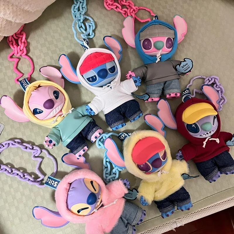 Genuine Miniso Disney Stitch Gen Z Street Series Vinyl Blind Box Joint Movable Stitch Model Backpack Pendant Birthday Gift
