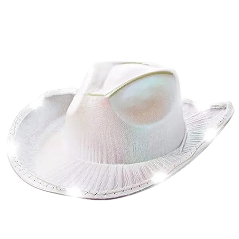 LEDS Cowboy Hats Fashionable Jeans Hat Adjustable Brightness Hat Flashing Model Hat for Camping and Running