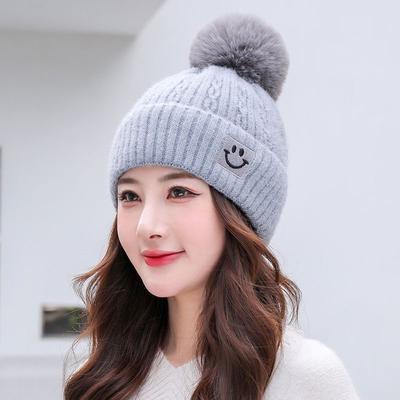 Cappello Lavorato a Maglia di Lana da Donna Moda Versatile Berretti di Lana con Pompon Tinta Unita Inverno Ispessito Caldo Cappello da Donna Berretti Outdoor