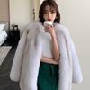 Fox fur coat women's medium and long winter new thickened light wool coat