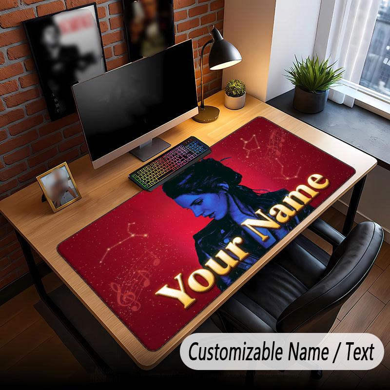 Custom Name Extended Mouse Pad,Lana Del Rey Gaming Desk Mat For Home Office Desktop Decor