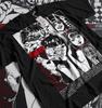 Unisex Horror Manga Creepy Girl Koszulka, Ciemna Anime Gotycka Koszulka, Manga Gotycka Koszulka Nieaktywna