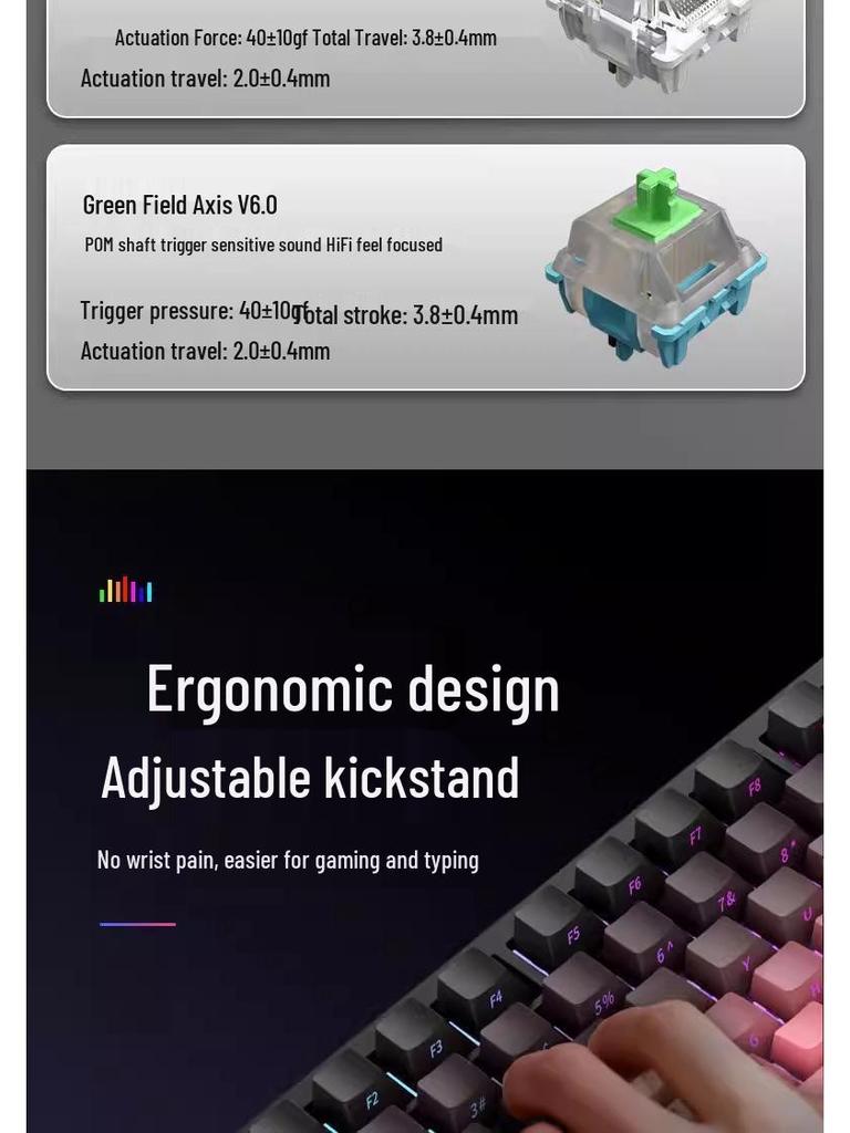 K81 Customizable Three-Mode Side-Engraved Mechanical Keyboard with PBT Two-Color Gradient Luminous Design