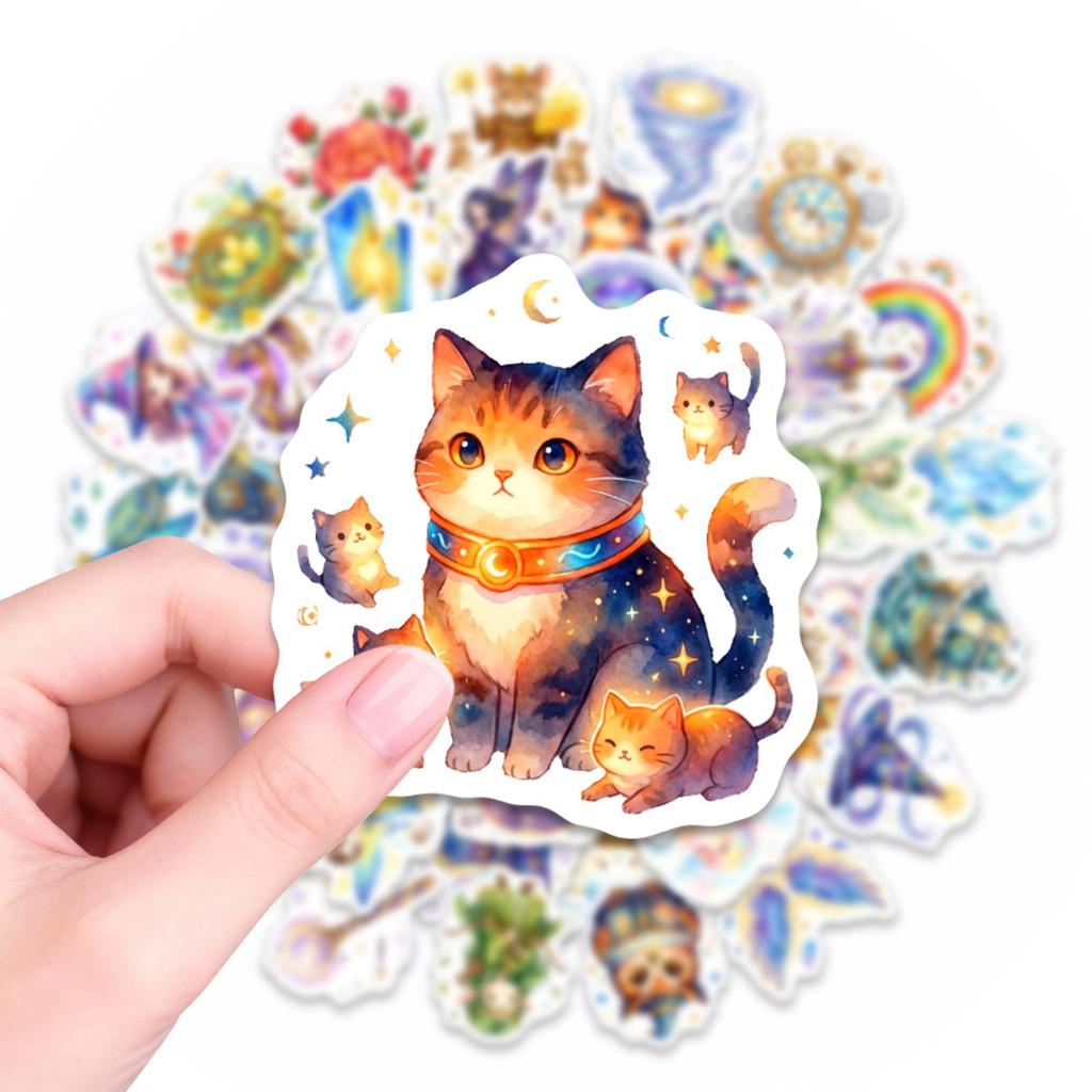50 Magic Animal Daily Graffiti Stickers Cartoon Watercolor Waterproof Hand Account Decorative Stickers