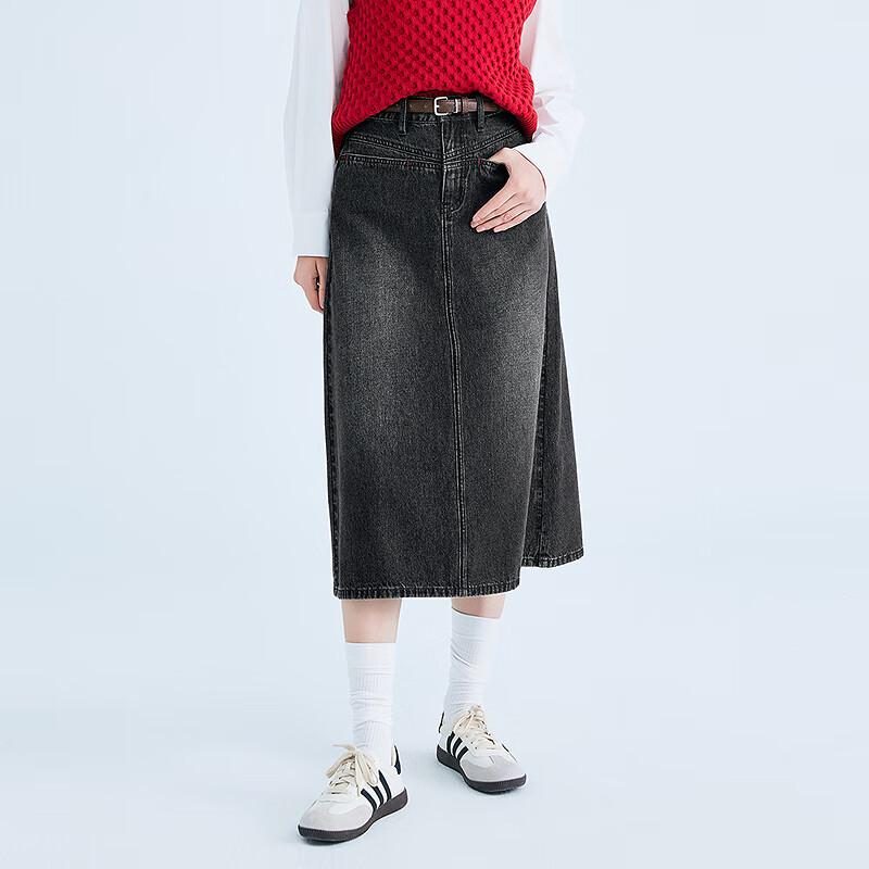 LEDIN Straight Denim Long Skirt L/165