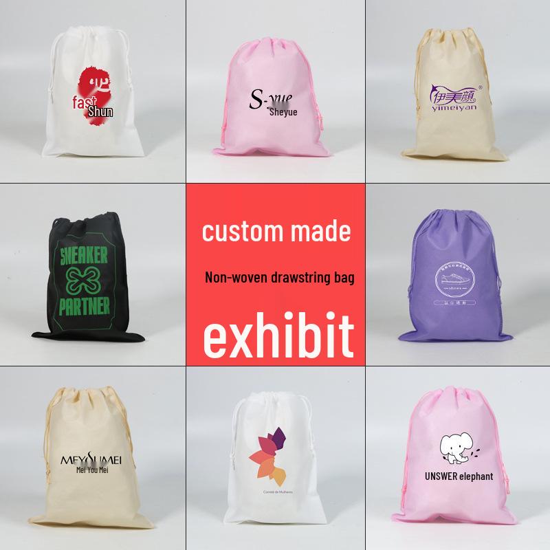Custom Logo Non-Woven Dustproof Drawstring Storage Bag for Toys and Shoes - In Stock