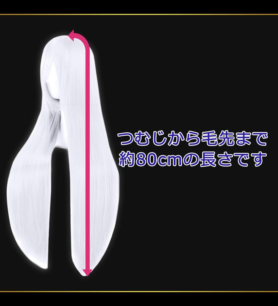 CaseEden Cosplay Wig, Premium, Smooth, Straight, Long, 80cm, Pure White, WIG6166