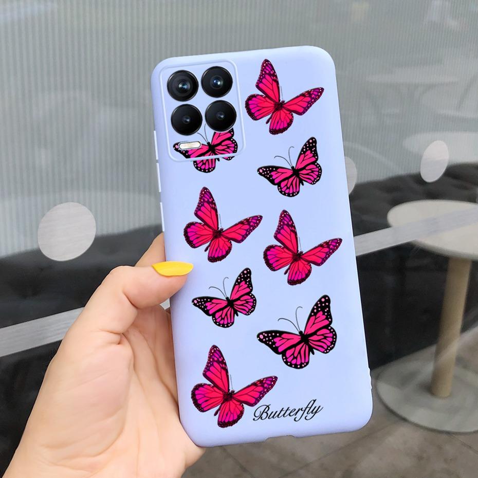 For Realme 8 Case Lavender Sunflower Silicone Back Cover For Realme 8 Pro 8i Realme8 4G RMX3085 Soft TPU Phone Case Luxury Coque