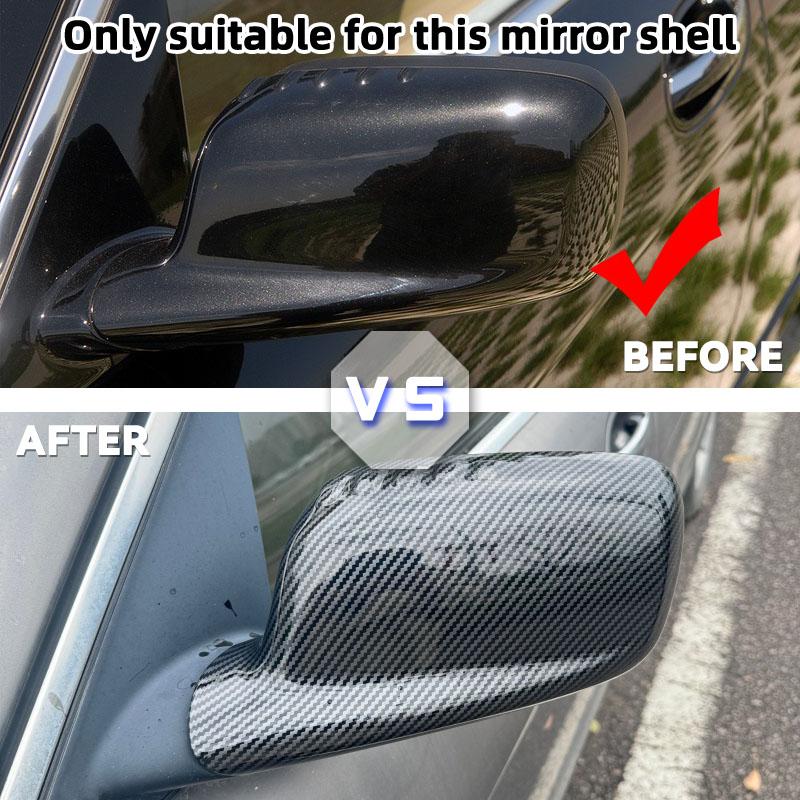 2PCS Car Side Door Rearview Side Balck Carbon Mirror Cover Caps For BMW 3 Series E46 2 Doors 7 Series E65 E66 E67 E68 2001-2008