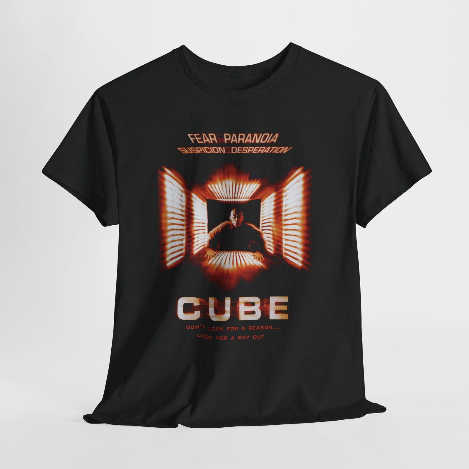 Cube Horror Movie Men s Navy Black Tees T-Shirt Size S-5XL L
