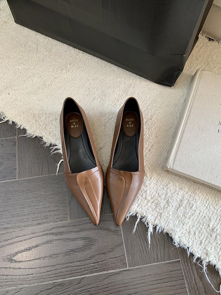 Fashion Summer Shoes Ladies Pointed Toe Low Heels Female Footwear 2025 New Bailamos Woman Flat Comfortable Dress Spring Med Thin Shallow