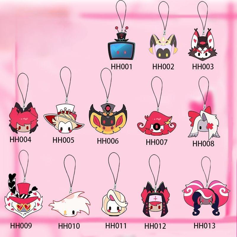 Alastor Doudou Eyes Keychain Vaggie Cell Phone All Staff Set Bag Decoration Adam Accessories Kawaii Lucifer Pendant Gift