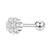 Floral Pave Diamond Mini Screw Stud Earrings 