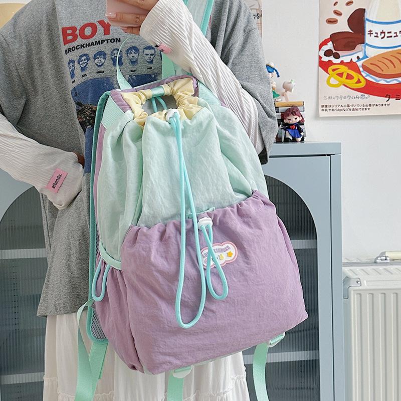 Schoolbag Mountaineering Bag New Drawstring Backpack Travel Backpack Light Sports Fitness Backpack Outdoor Camping Leisure Backpack