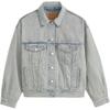 Levis Unifarbene lockere einreihige Jeansjacke mit langen Ärmeln für Damen Jacken A1743-0147
