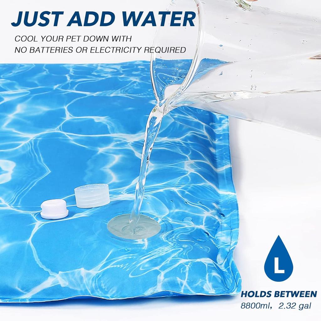 Dog Cooling Mat Pet Cooling Chill Pad Cool Blanket Water Injection Durable Cooling Dog Bed Mats for Extra Large Dogs Cats for Kennels Crates Beds