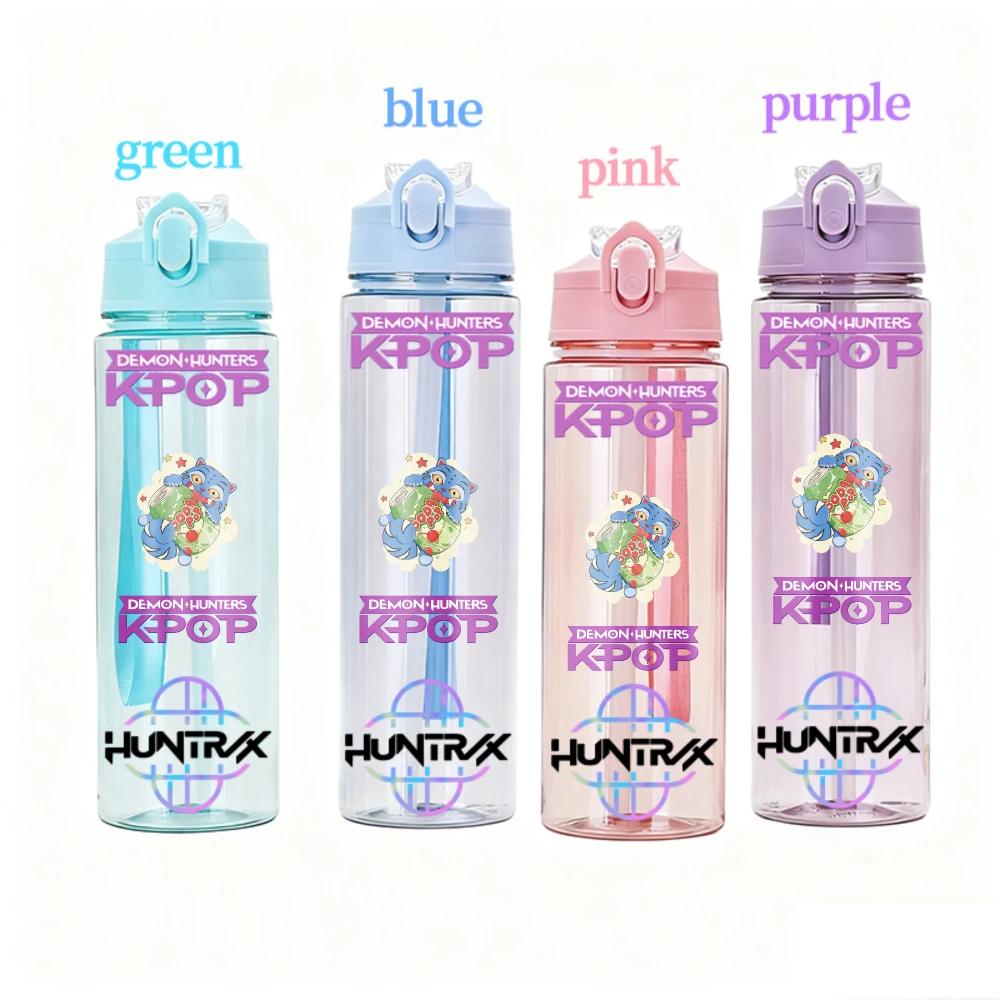 Demon Hunters Fashion Cups Girls High Quality Water Bottle Sport Leak Proof Plastic Cute Cup Students Gifts KPOP for Kid Friendly Entertaining Fun