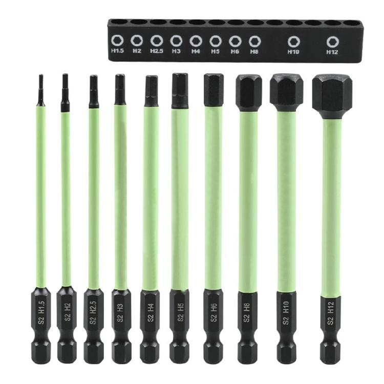 

10Pcs Magnetic Allen Wrench Drill Bit Set Impact Hex Screwdriver Bit Set 1/4inch 1