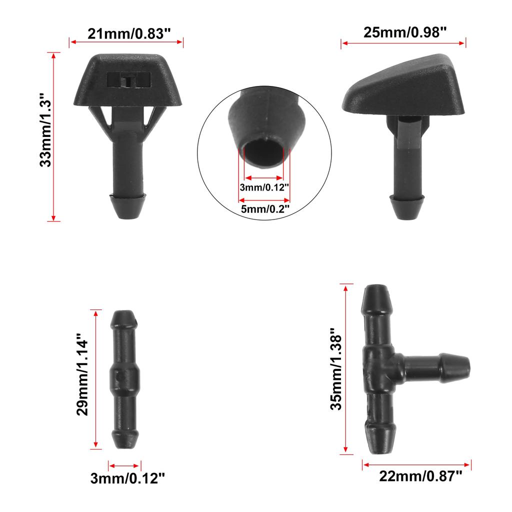 X AUTOHAUX Washer Nozzle Windshield Washer Nozzle Diffusion Spray Diffusion