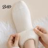 Non Binding Elastic Comfort Socks Women Thickened Winter Socks, Solid Color Mid Calf Thermal Fleece Lined Cozy Fuzzy for Snow Boots Crew Cold Weather,