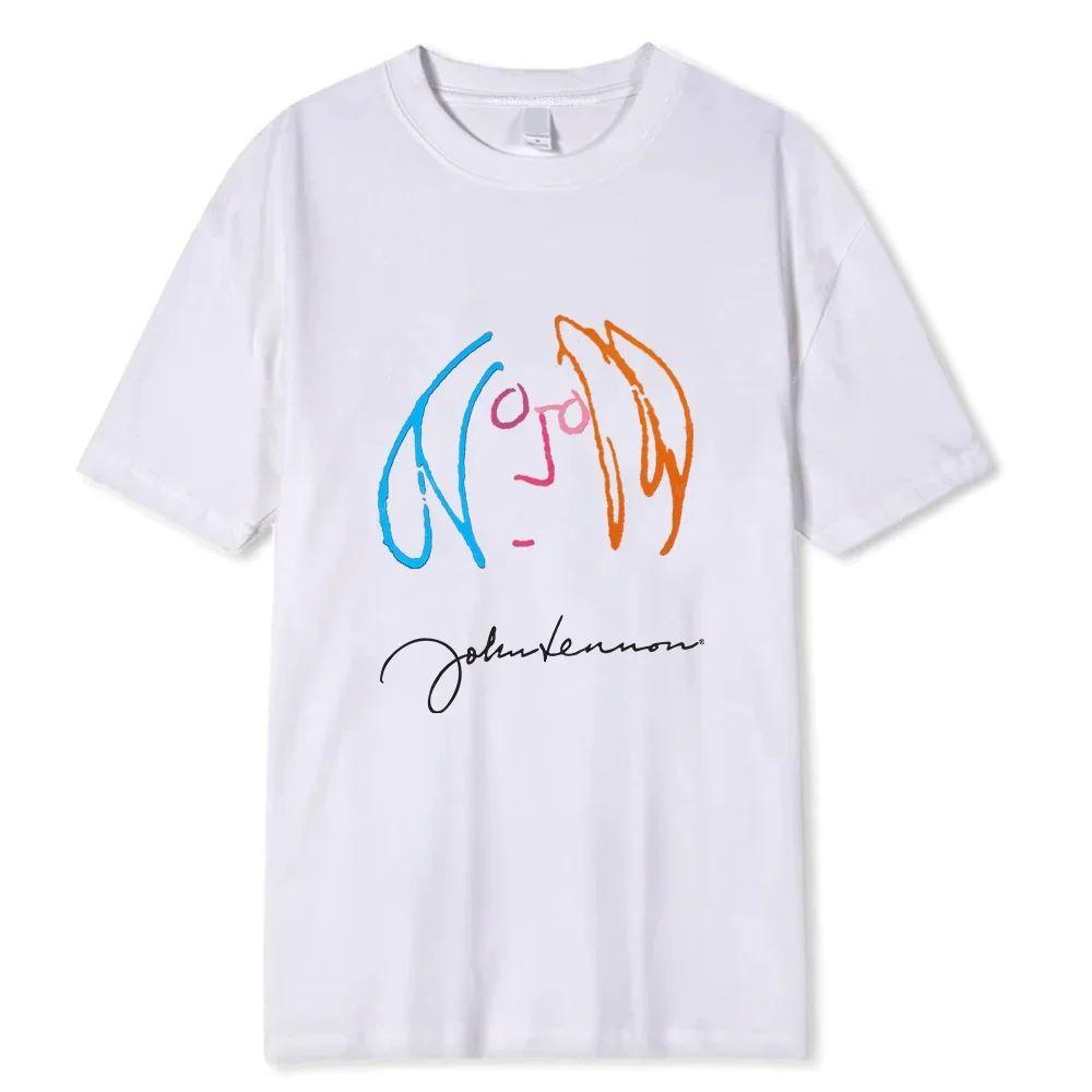 Rock Band Beatles Design Printed Cotton T-shirt Retro Aesthetic Fashion Demure Short Sleeved Women's And Men's T-shirt Top 90071