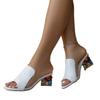 Plus Size 2025 Summer Peep Toe Women's Slippers Outdoor Rhinestones Chunky Heels Sandals Elegant Daily Dress Slippers Zapatos