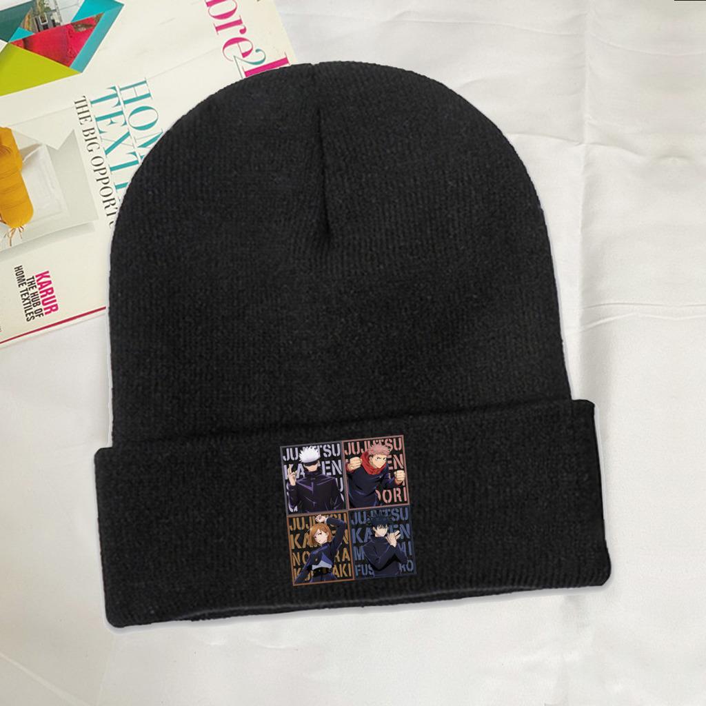Jujutsu Kaisen Satoru Gojo Yuji Itadori Megumi Knitted Hat Beanie Autumn Winter Hats Warm Fashion  Caps for Unisex Women Gifts